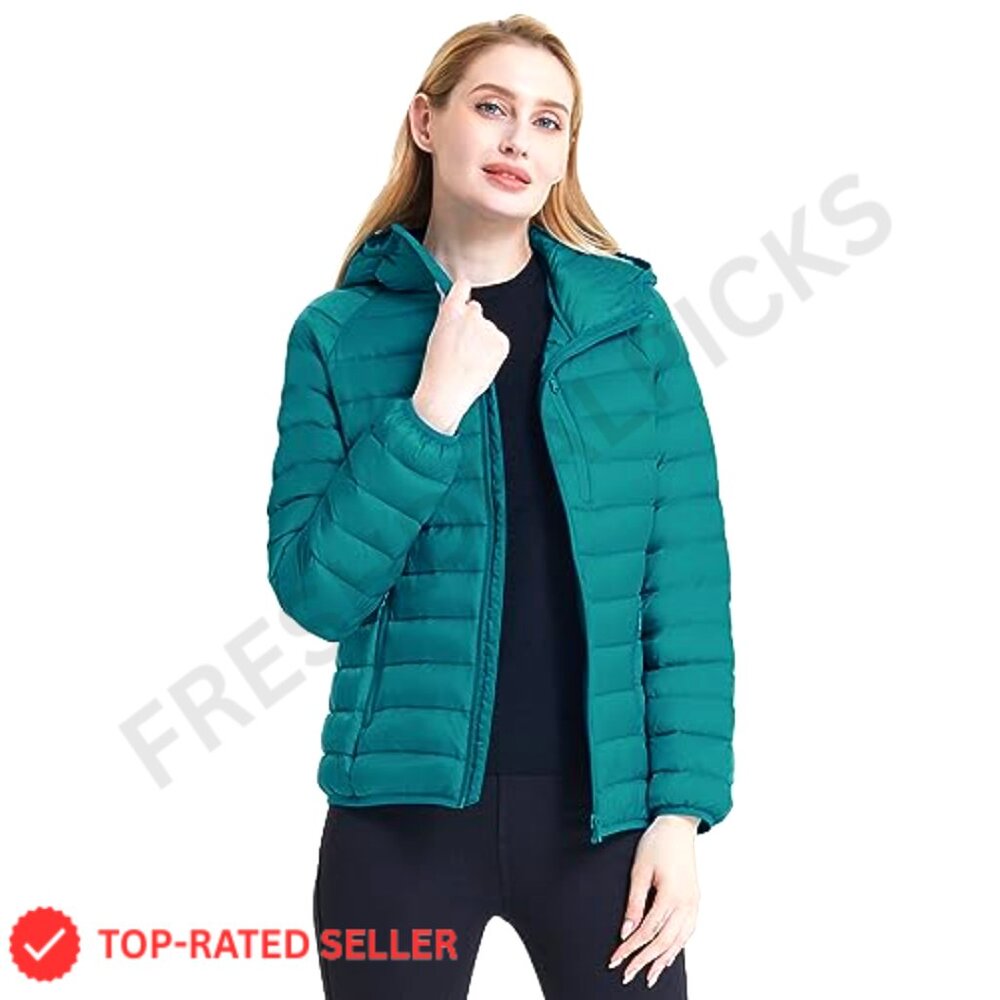 Packable Down Jacket Lightweight Puffer Hooded Wi… - image 2